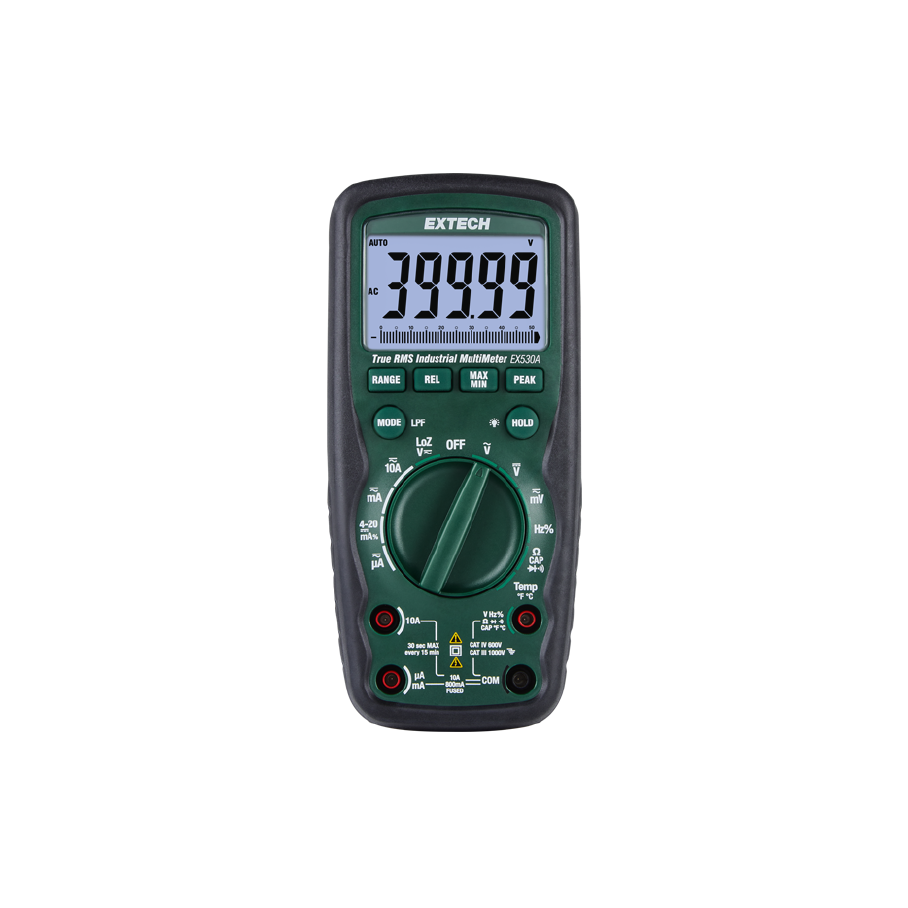 Multímetro Industrial True RMS de 40,000 Cuentas Extech EX530A