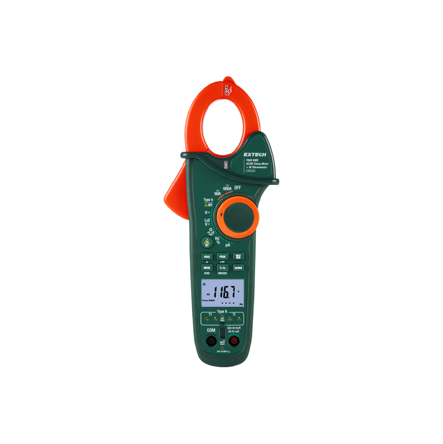 Pinza Amperimétrica CA/CC con Termómetro IR Extech EX623A