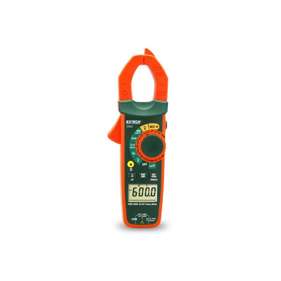 Pinza Amperimétrica CA/CC True RMS Extech EX655