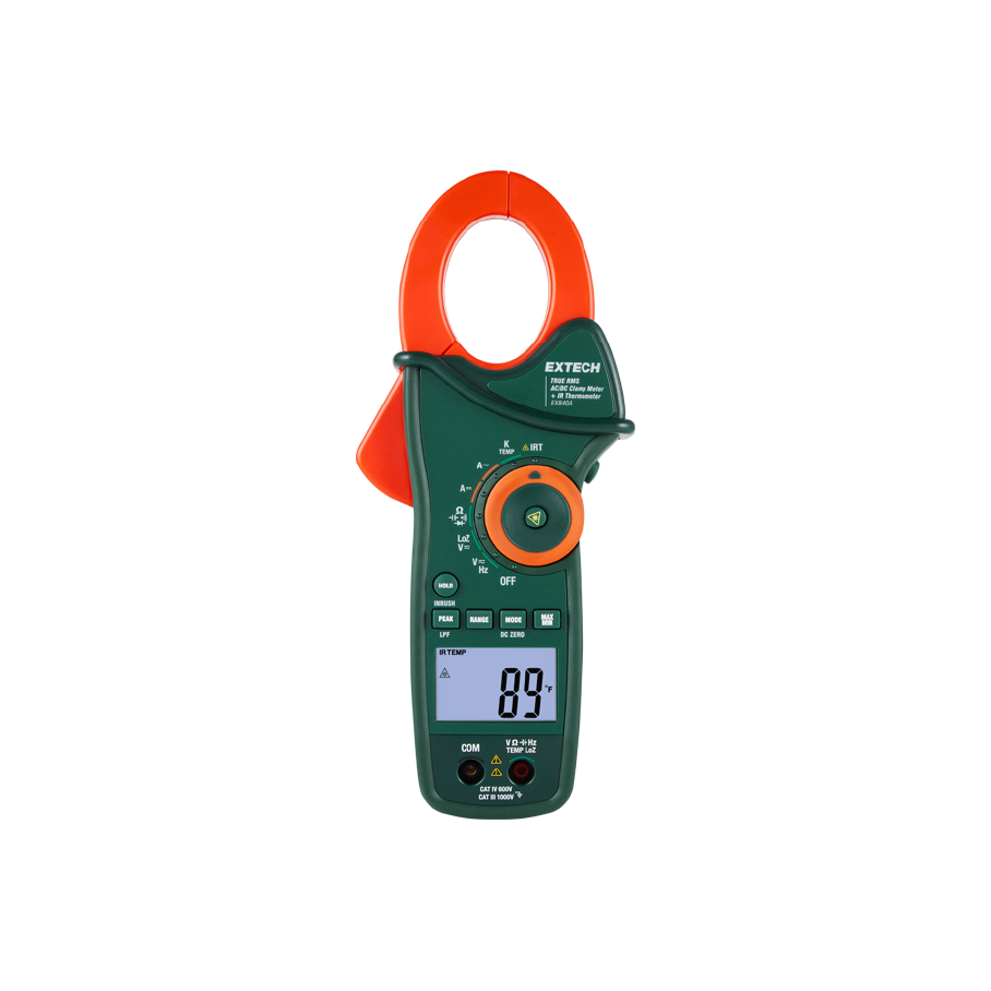 Pinza Amperimétrica CA/CC 1000A con Termómetro IR Extech EX840A