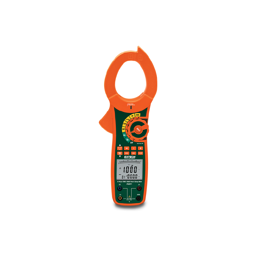 Pinza Potencimétrica Monofásica y Trifásica 1000A Extech PQ2071